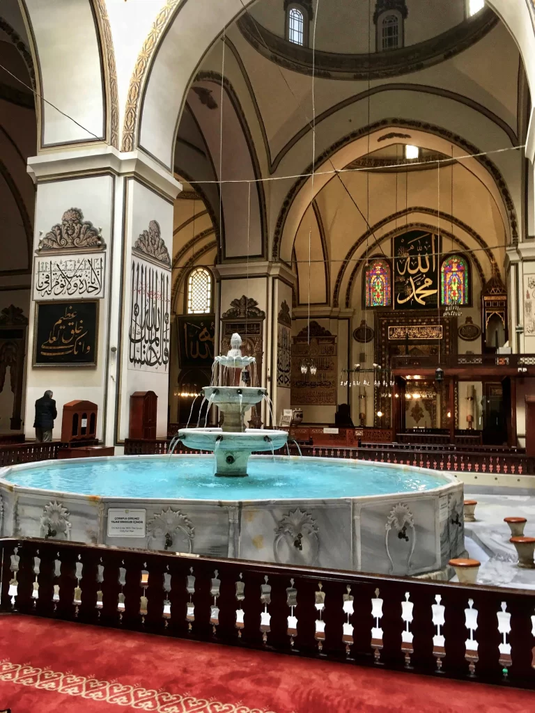 Ulu Cami Interior fountain in Bursa