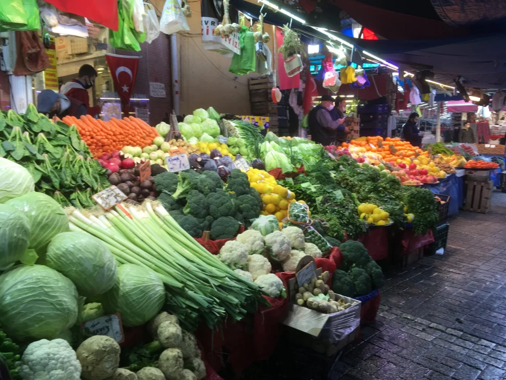 Vegetable market in Bursa.