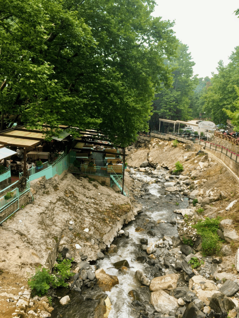 Coffee shop by the stream in Saitabat.