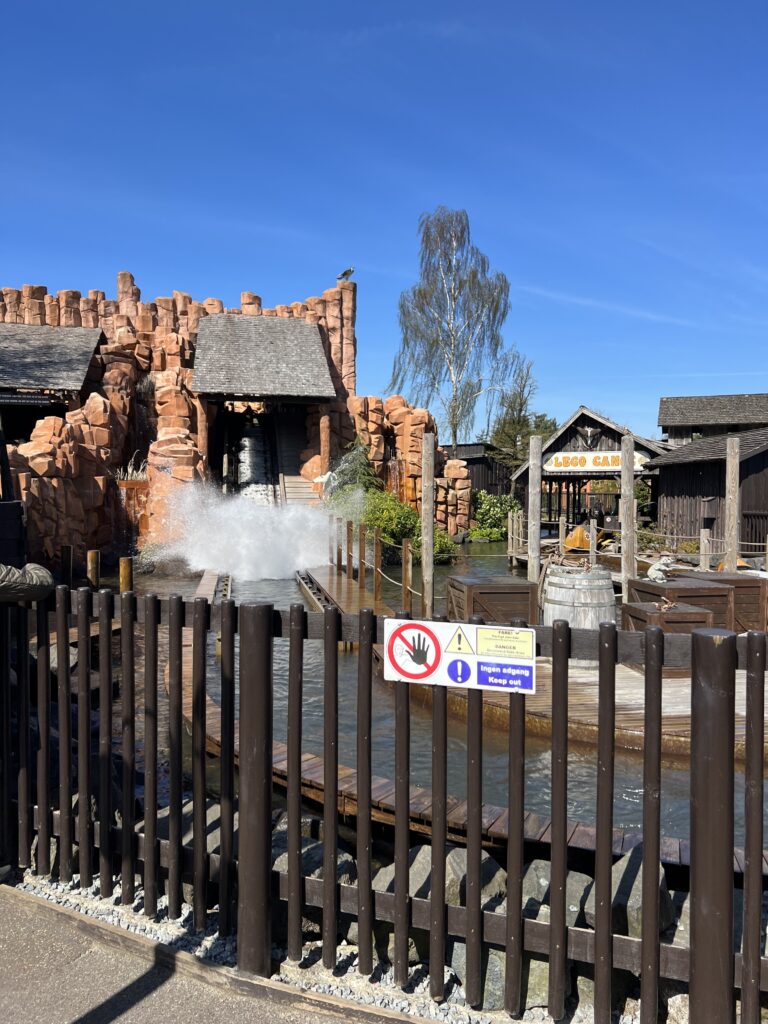 Water splash ride at LEGOLAND Billund, with kids enjoying a fun and exciting family-friendly attraction