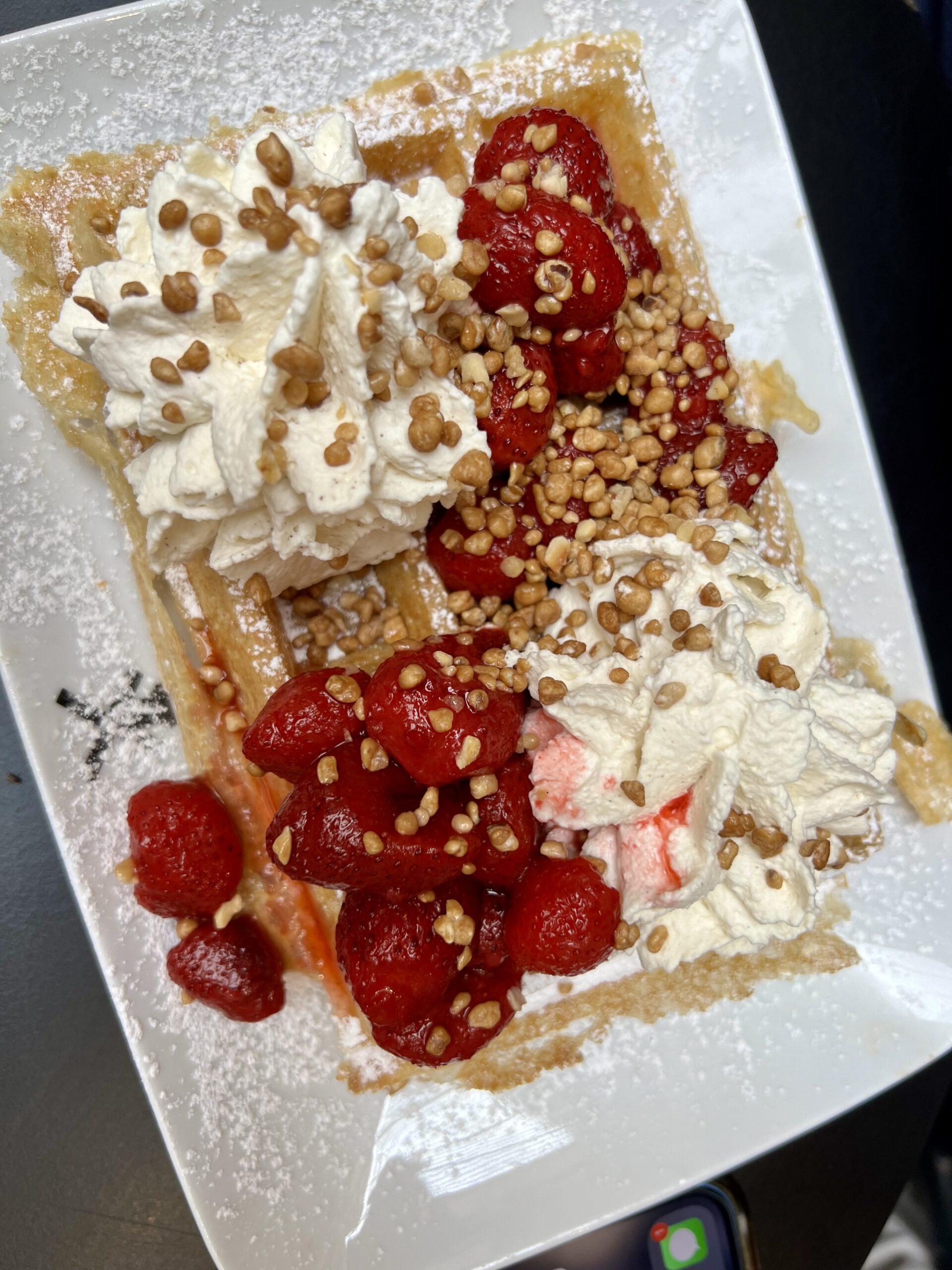 Dandoy Waffle with strawberry and cream