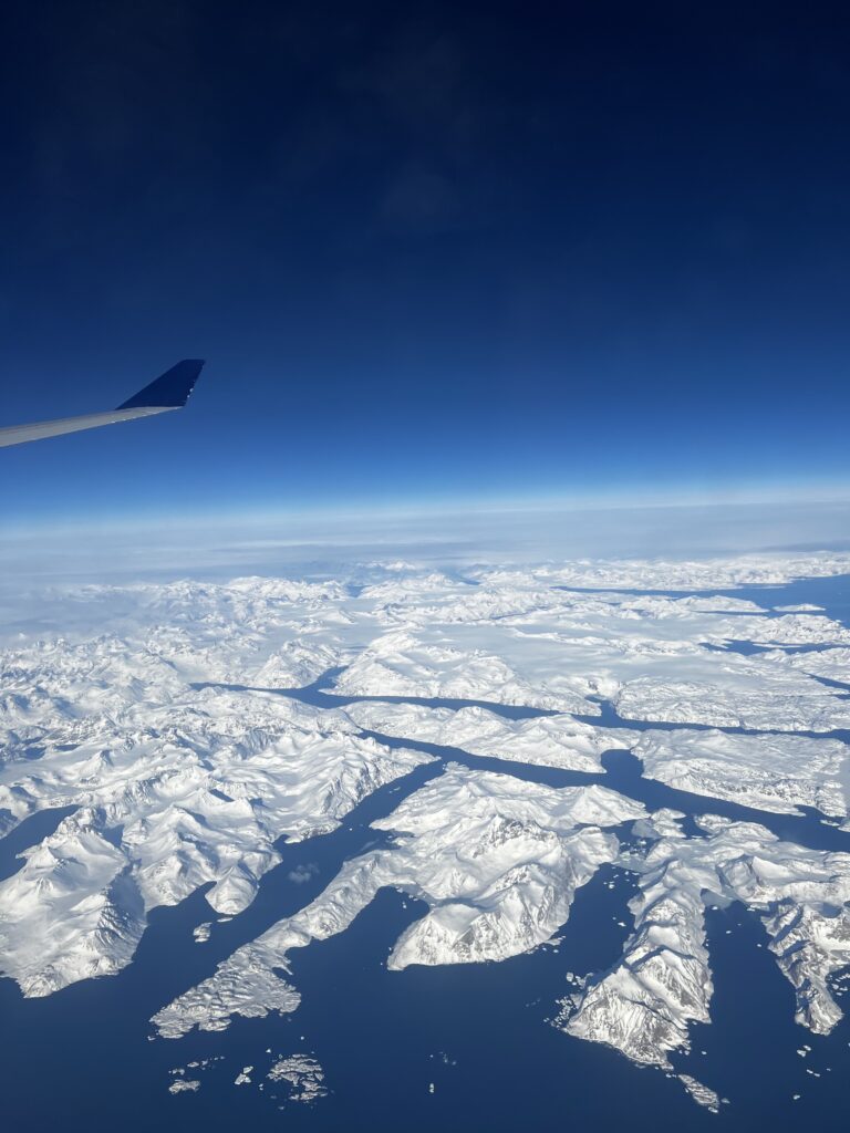 View of Greenland from a plane