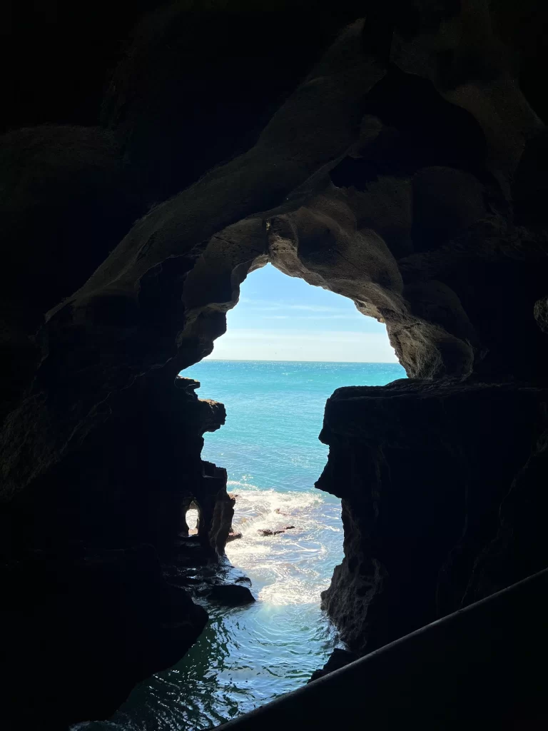 Hercules cave in the shape of the map of Africa in Tangier, Morocco.